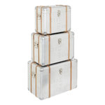 ATMOSPHERA Lot de 3 Malles de Rangement  Sky  54cm Argent