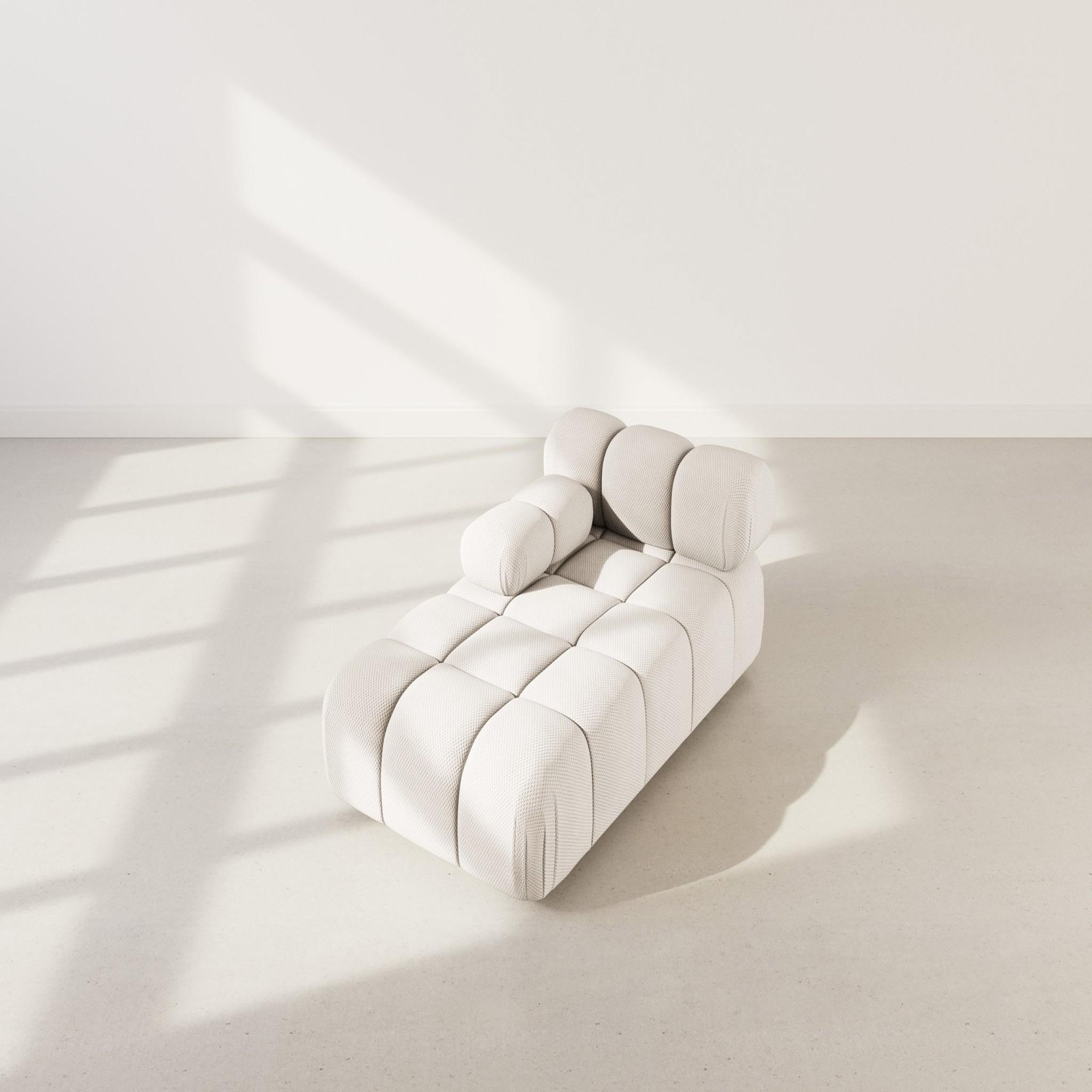 Voir la diapositive 3 : LISA DESIGN Ruby - module d'assise méridienne gauche en velours texturé
