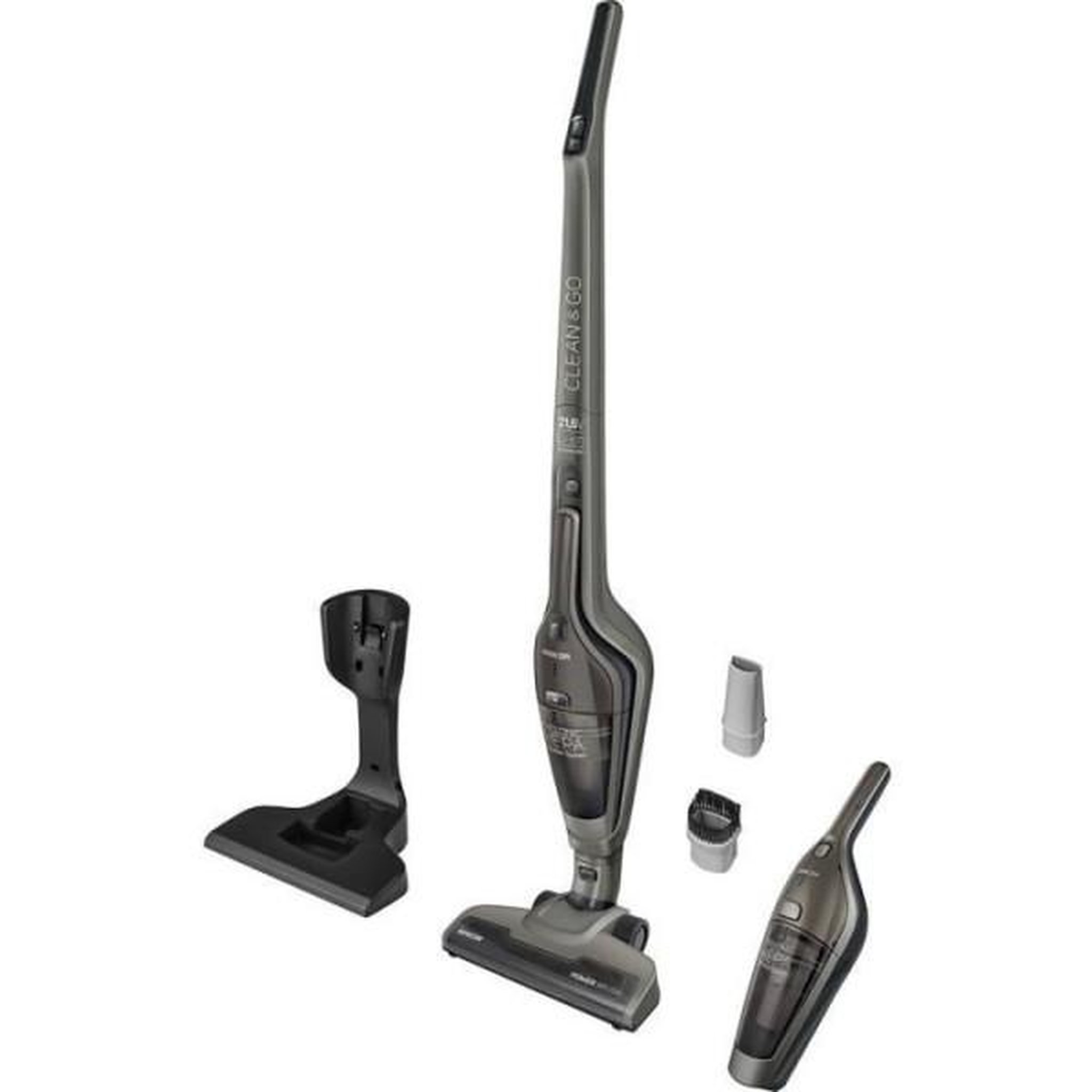 Voir la diapositive 2 : MARKET24 Aspirateur Balai  sans fil 2-en-1 - SENCOR - SVC 8621TI - 110 W - 50 min - 0,5 L - Batterie Li-Ion 21,6 V - Titane