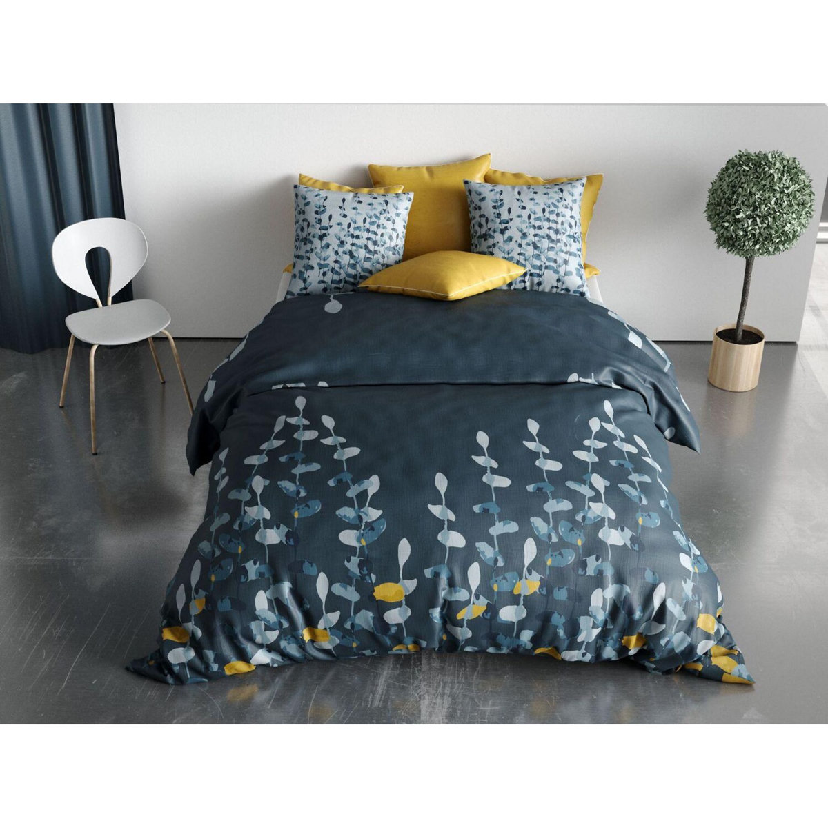 Les Ateliers du Linge Parure housse de couette 100% coton bio 47 fils/cm2-lunaria