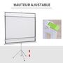 Voir la diapositive 6 : HOMCOM Écran de projection avec support trépied réglable en hauteur home-cinéma vidéo projecteur format 4:3 84 pouces blanc