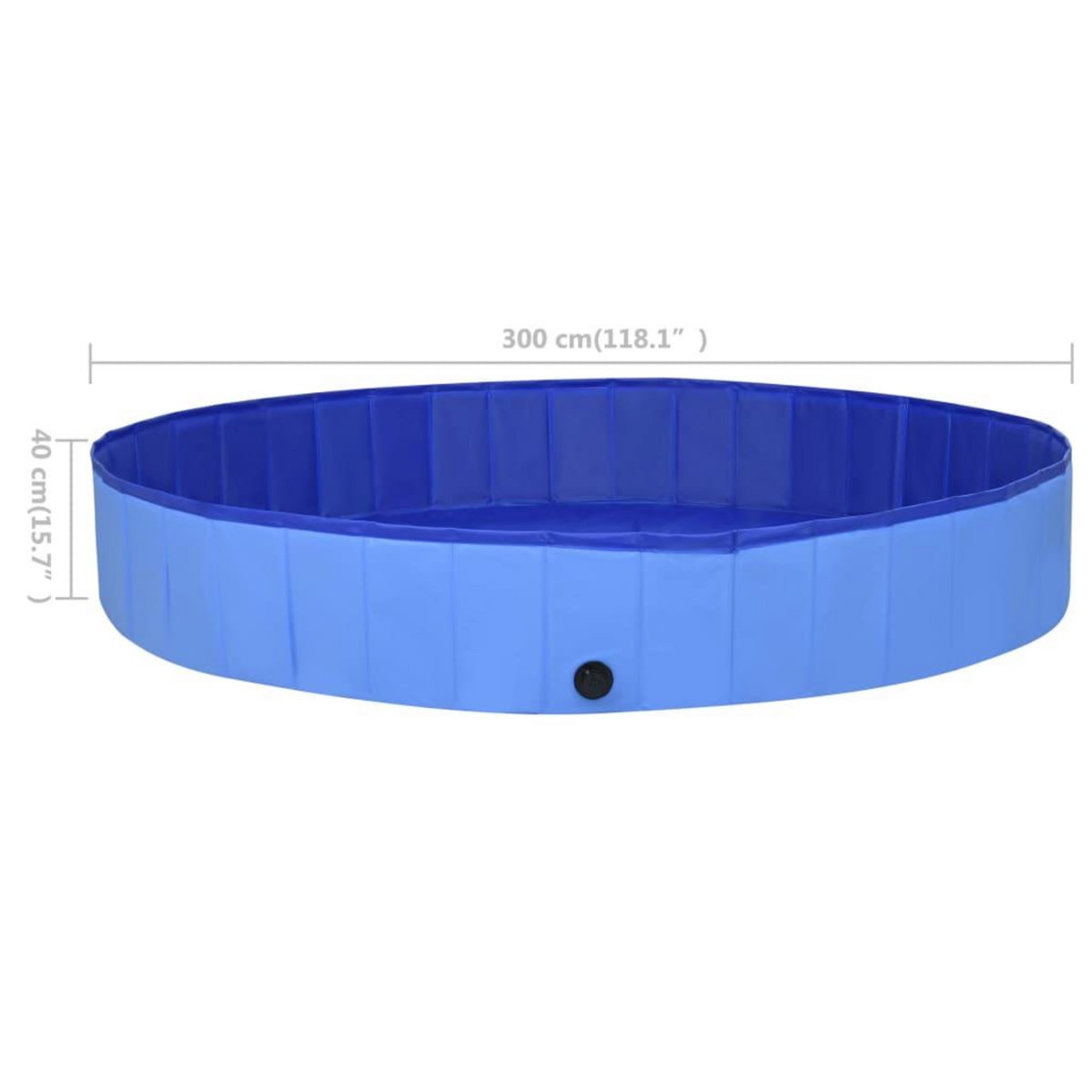 VIDAXL Piscine pliable pour chiens Bleu 300x40 cm PVC