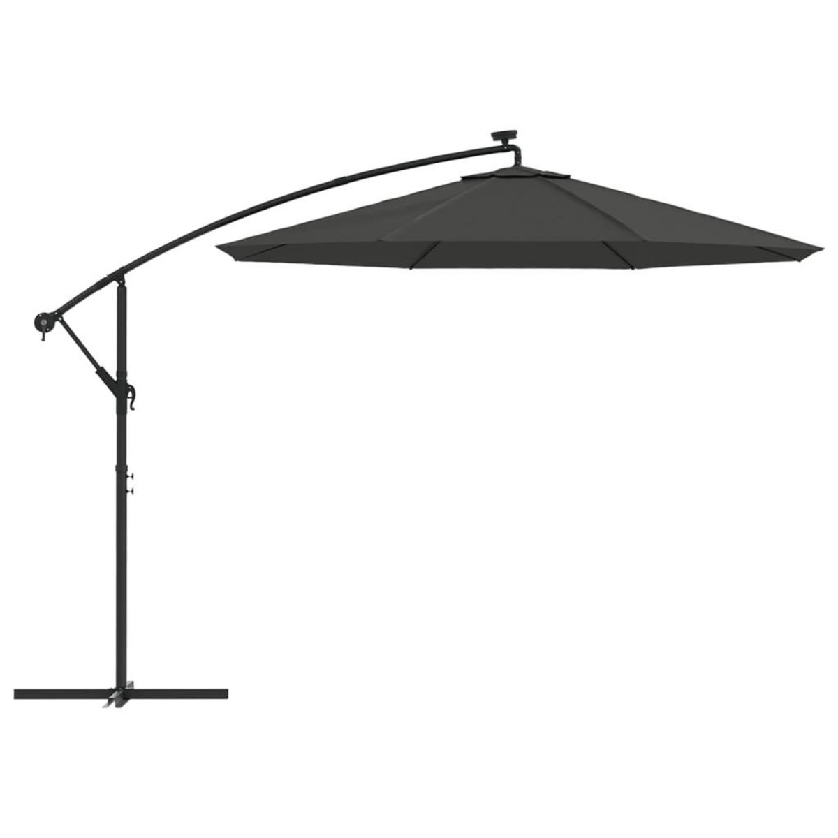 VIDAXL Tissu de remplacement pour parasol deporte Anthracite 350 cm