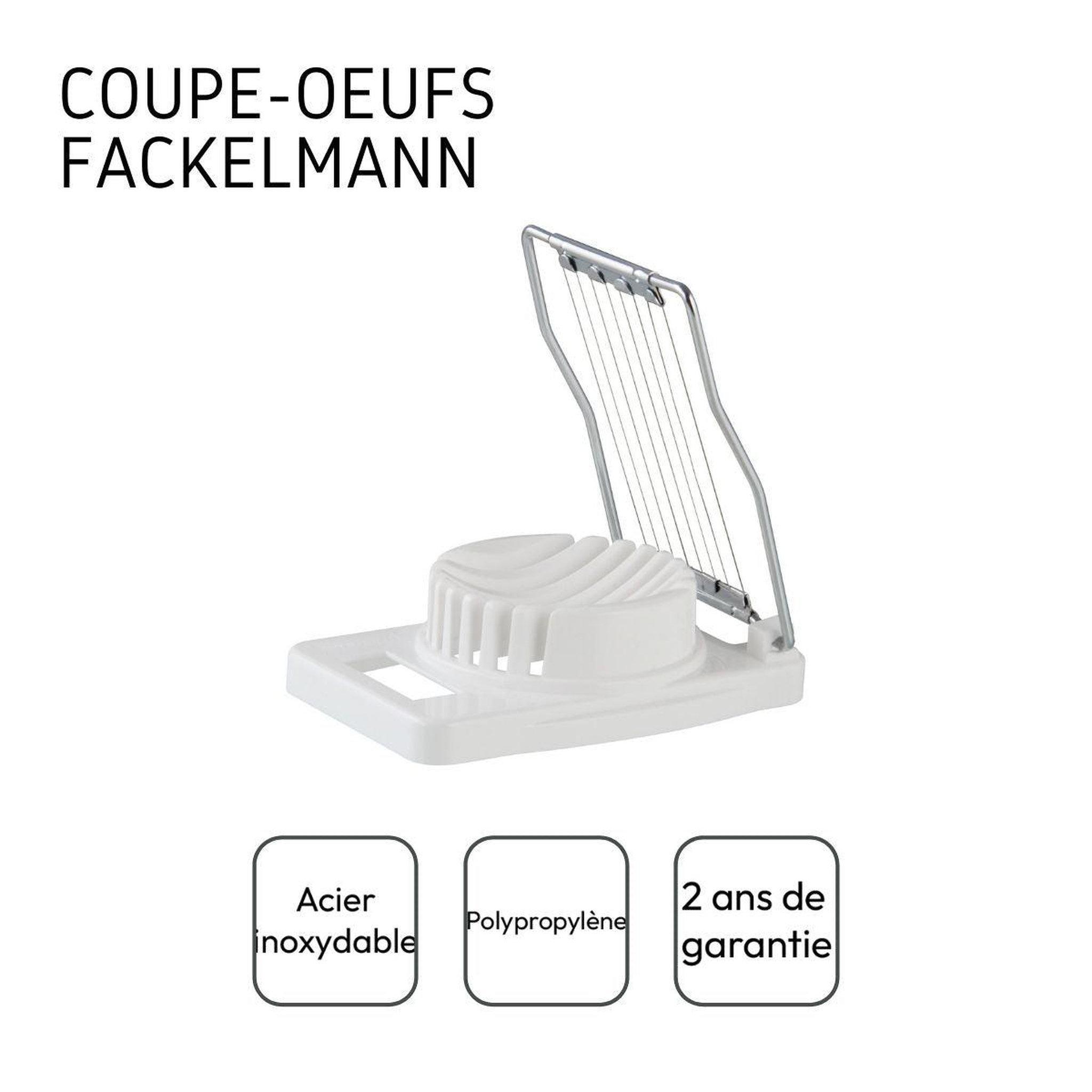 Voir la diapositive 4 : Fackelmann Coupe-œuf dur plastique et inox fackelmann handmade tradition