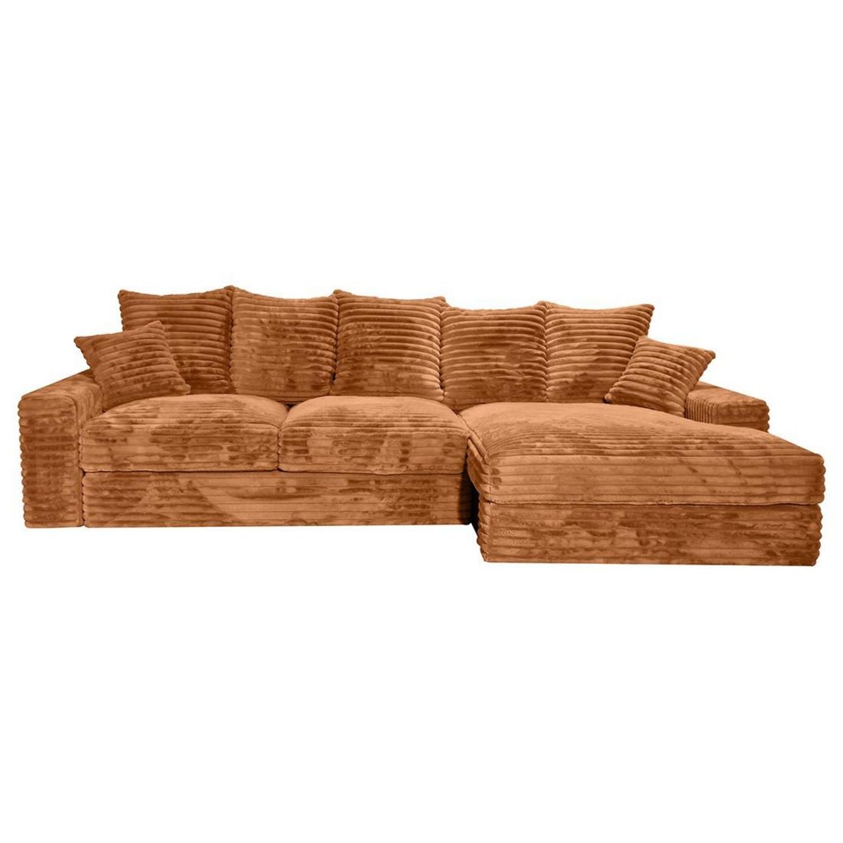 LISA DESIGN Andy - canapé d'angle droit 5 places en fausse fourrure côtelée