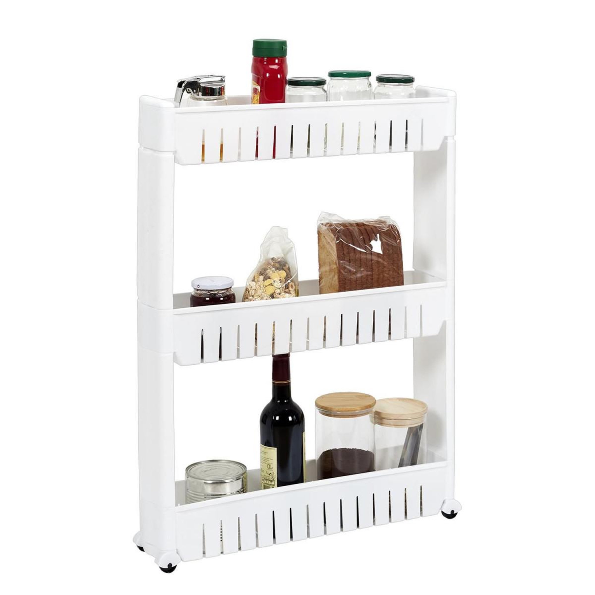 Voir la diapositive 4 : Je cherche une idee Desserte de cuisine  3 niveaux  70cm blanc