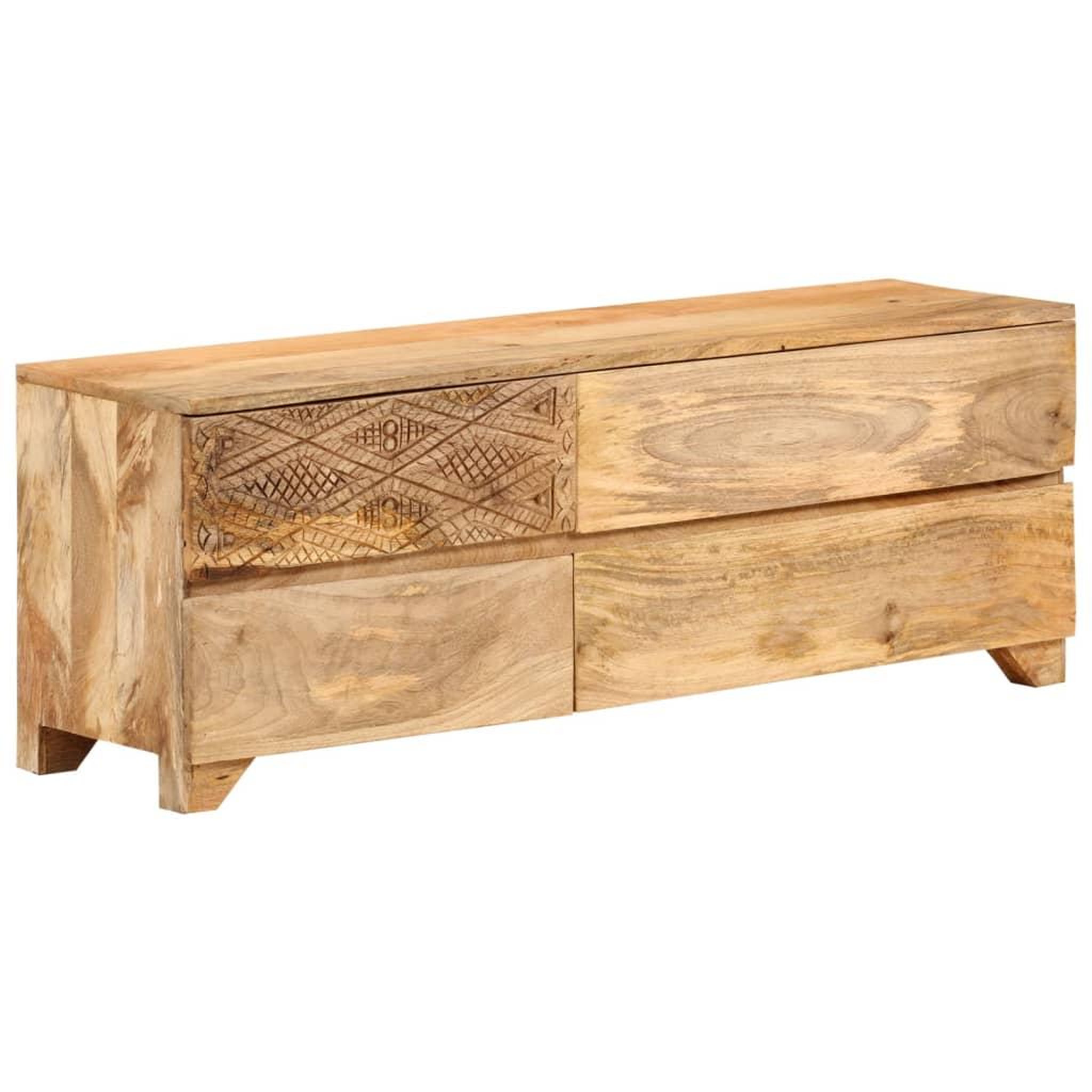 VIDAXL Meuble tv bois de manguier solide 110x30x40 cm