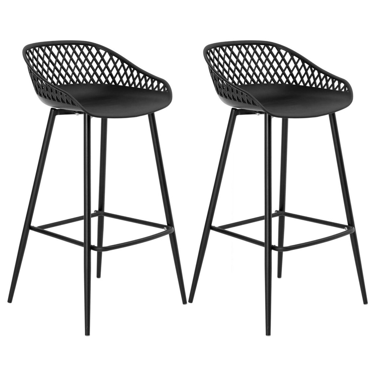 IDIMEX Lot de 2 tabourets de bar IREK, en plastique