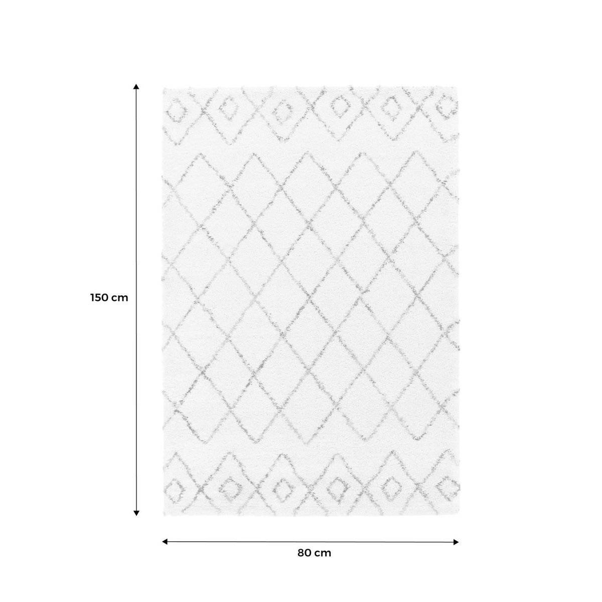 SWEEEK Tapis intérieur shaggy, poils longs, style berbère, crème et multicolore