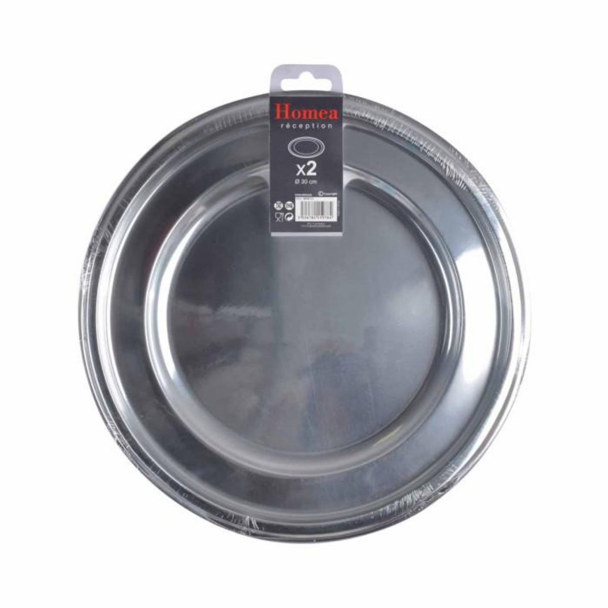 Paris Prix Lot de 2 Plateaux Ronds  Ilona  30cm Argent