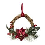 FEERIC LIGHT & CHRISTMAS Couronne de Noël Poinsettia  Soir  38cm Naturel