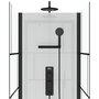 Aurlane Cabine de douche Carrée 80x80x213 cm - Porte pivotante - Fond Blanc et Profilés Noir Mat - RUBIQ