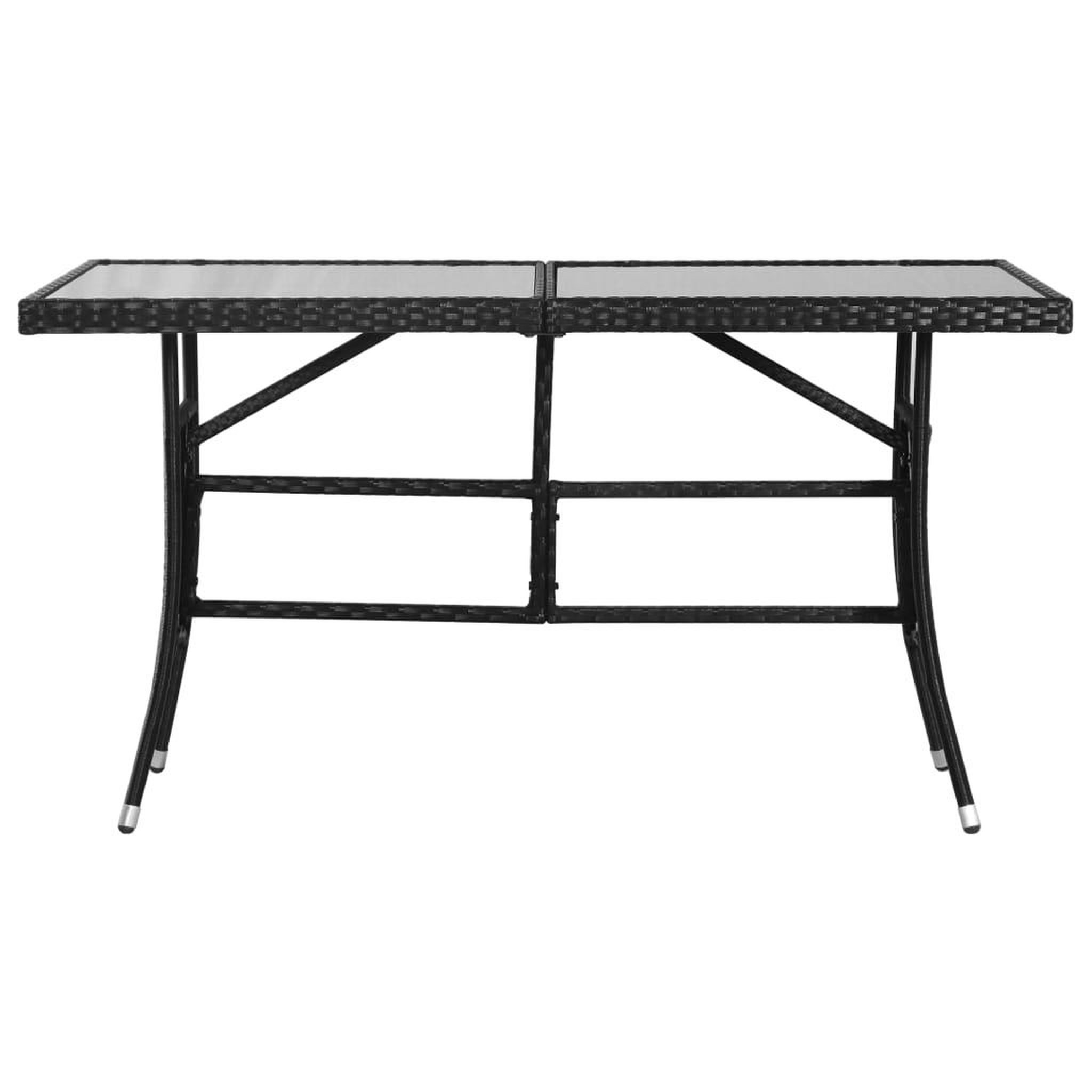 Voir la diapositive 2 : VIDAXL Table de jardin Noir 140x80x74 cm Resine tressee