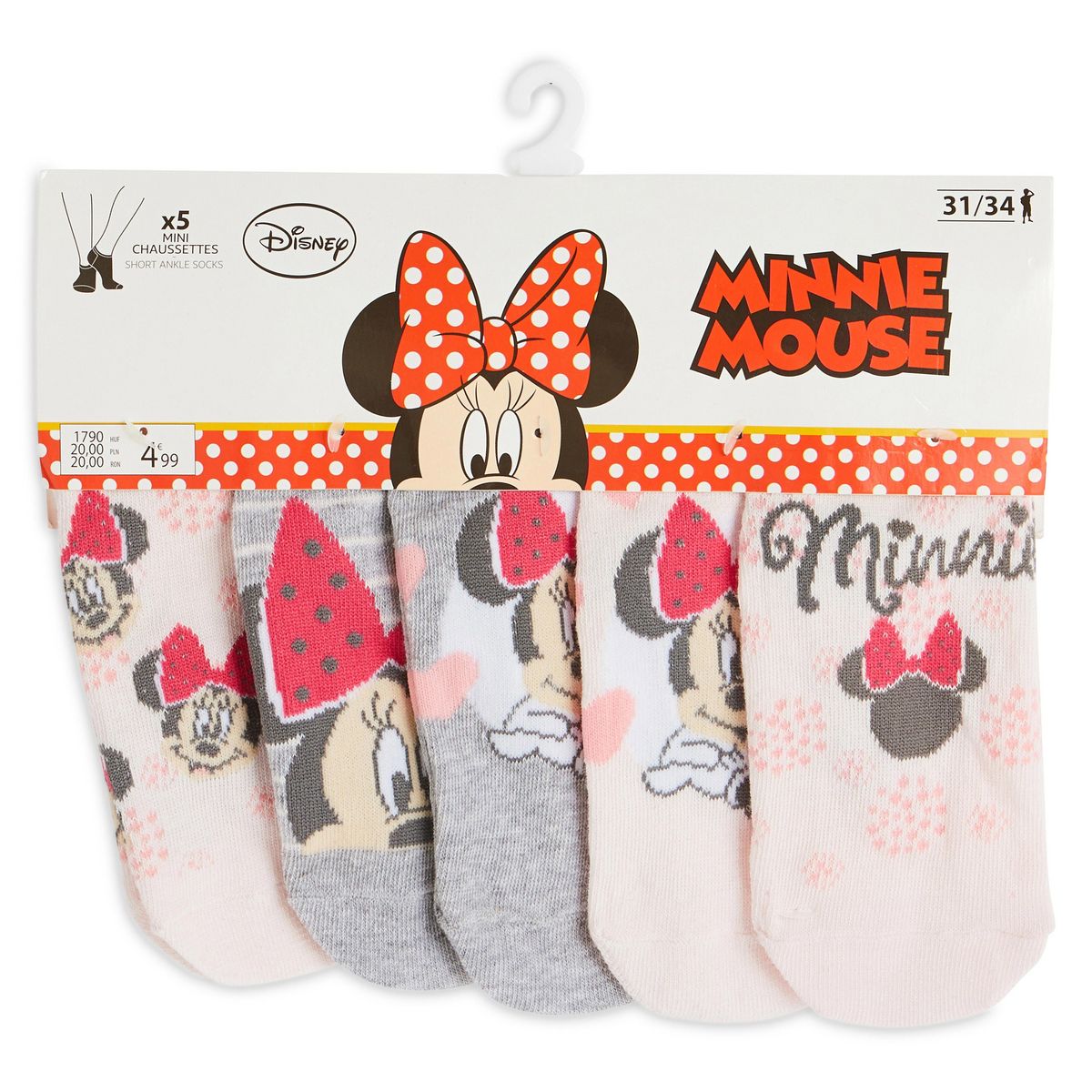 MINNIE Lot de 5 paires de socquettes fille