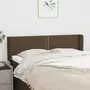 VIDAXL Tete de lit avec oreilles Marron Fonce 147x16x78/88 cm Tissu