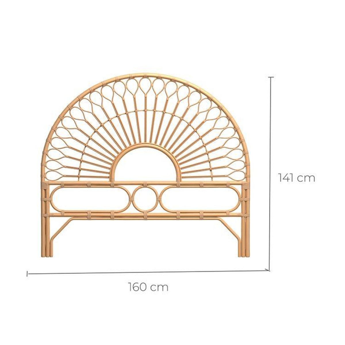 Rendez vous déco Tête de lit 160 cm en rotin naturel-Bahia