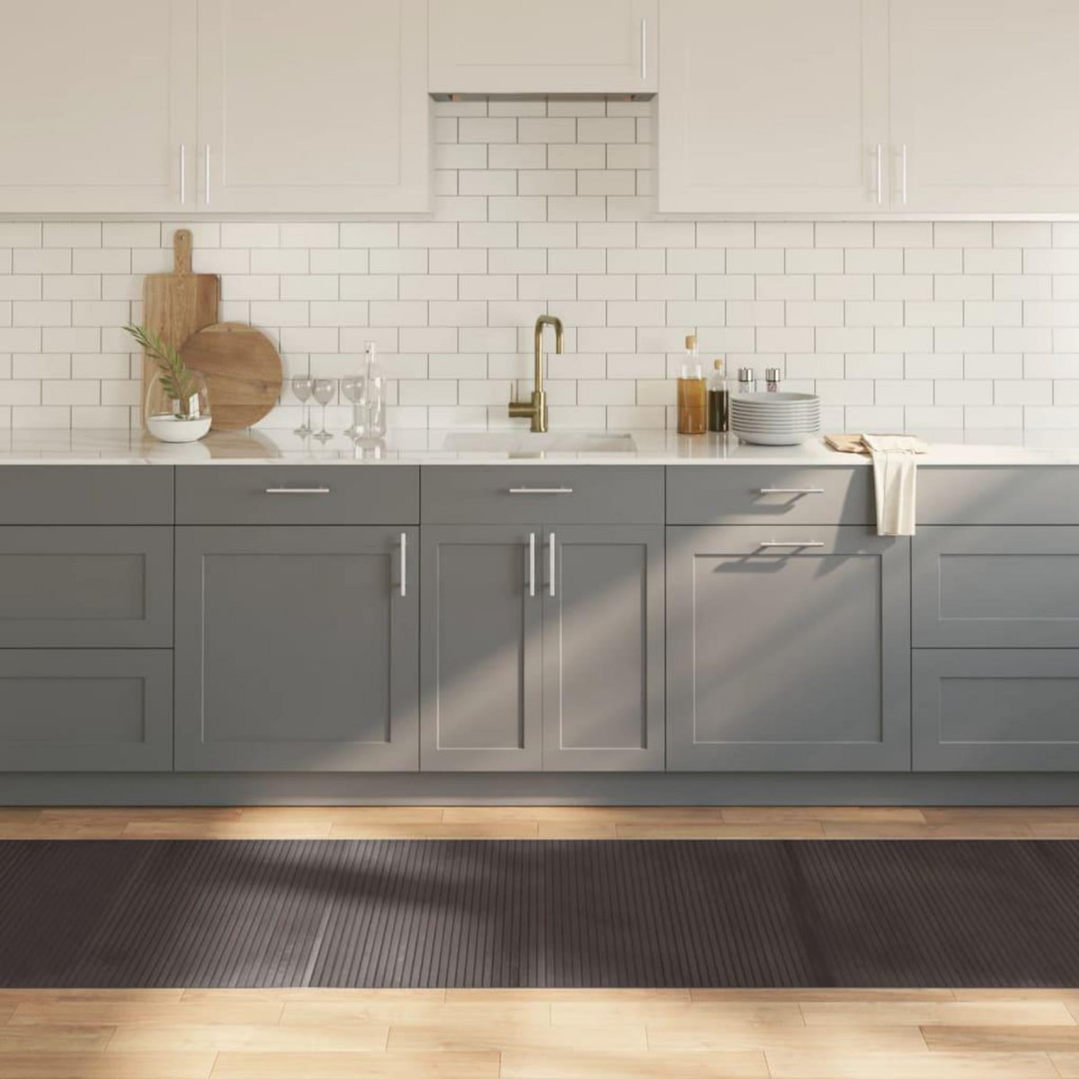 VIDAXL Tapis rectangulaire marron fonce 80x300 cm bambou