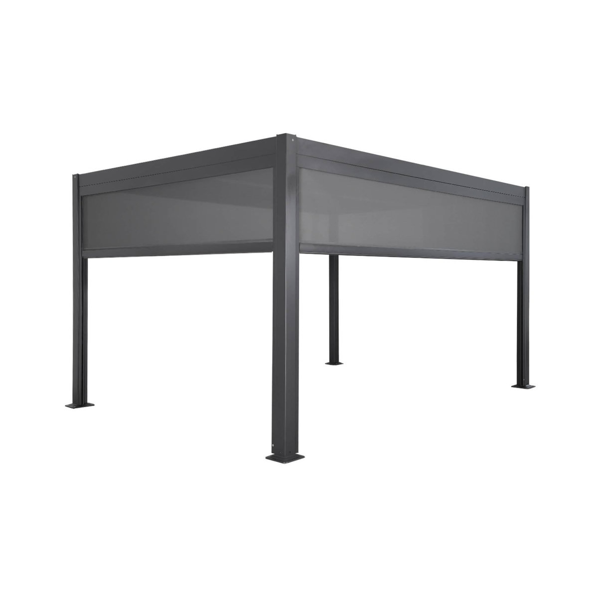 SWEEEK Pergola bioclimatique. aluminium et acier. 3x4m avec store 3m + store 4m