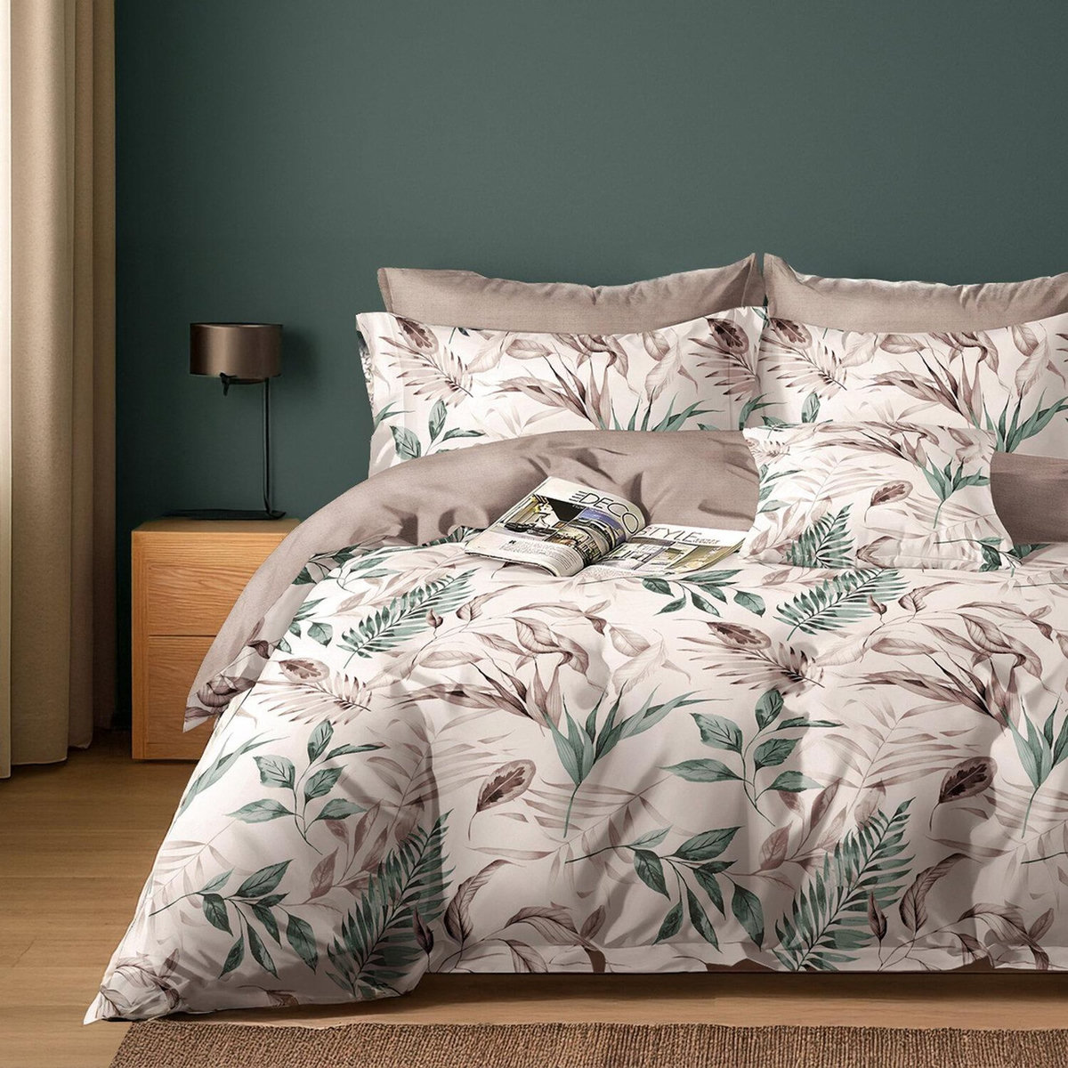Home collection Parure housse de couette 100 % coton 57 fils Elisfilise