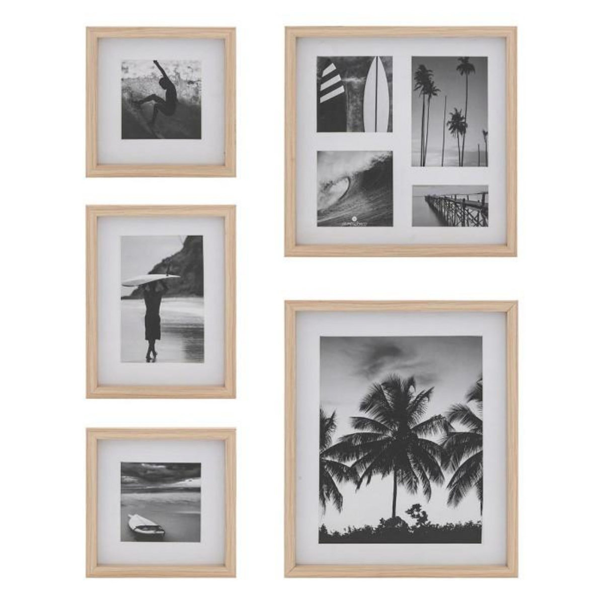 ATMOSPHERA Lot de 5 Cadres Photo  Erin  31cm Naturel