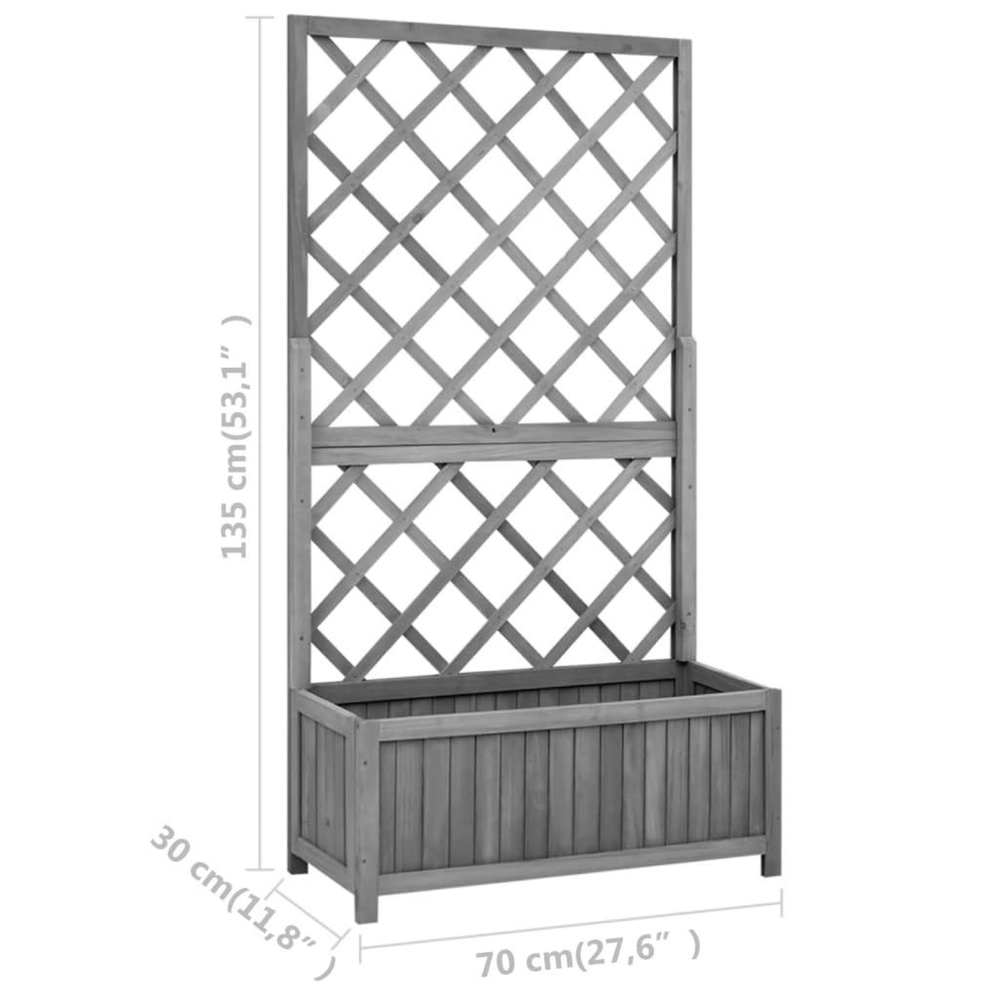 Voir la diapositive 6 : VIDAXL Jardiniere a treillis jardin Noir 70x30x135 cm Bois de sapin