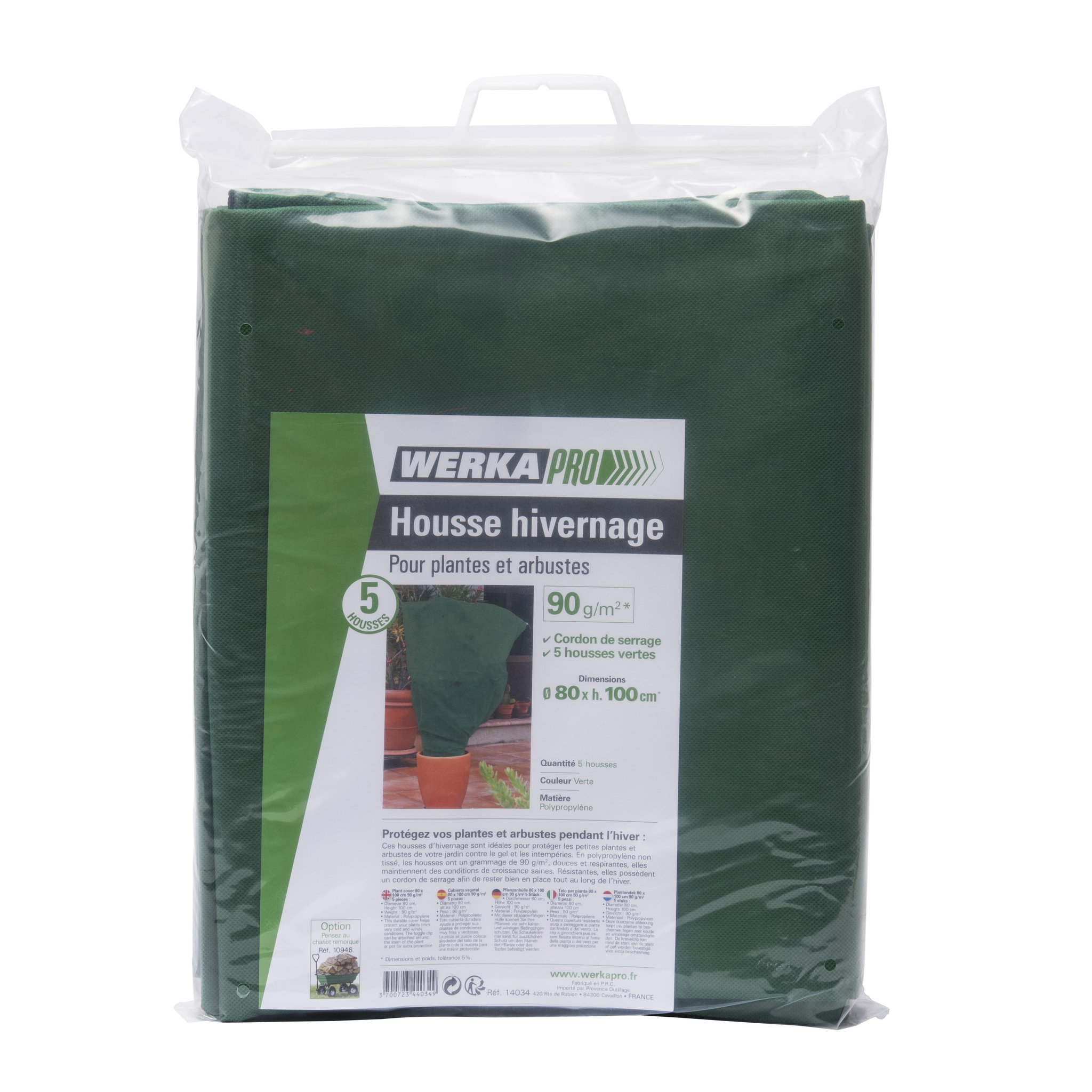 Voir la diapositive 2 :  Housse plantes 80x100cm 90g/m2  5 pcs