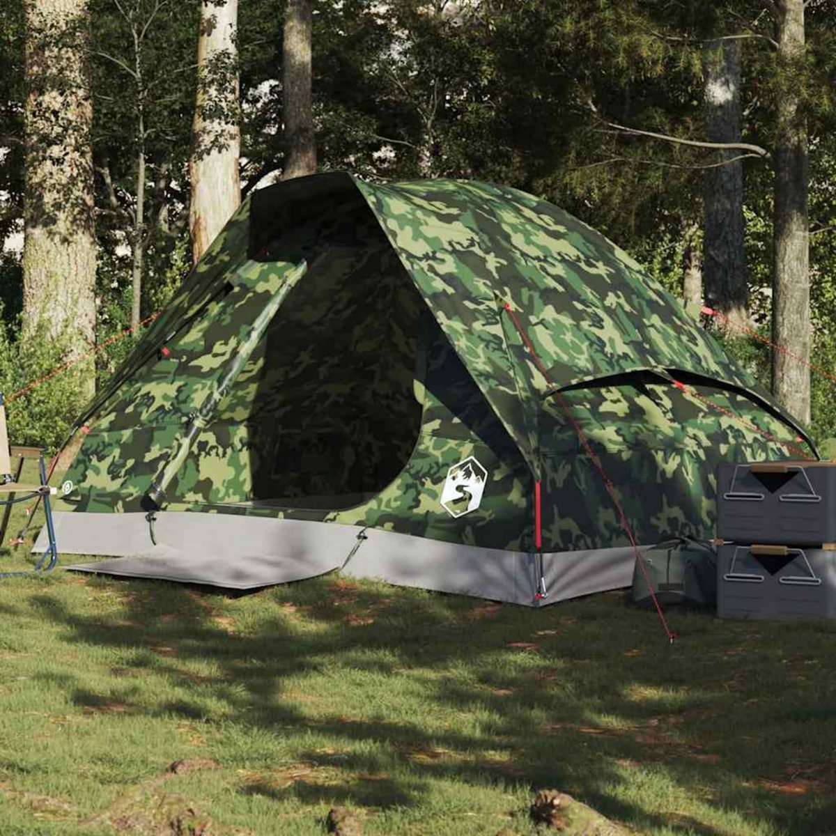 VIDAXL Tente de camping a dome 2 personnes camouflage impermeable