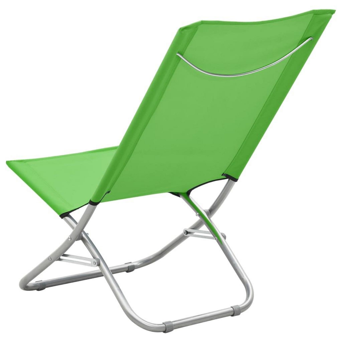 VIDAXL Chaises de plage pliables lot de 2 Vert Tissu