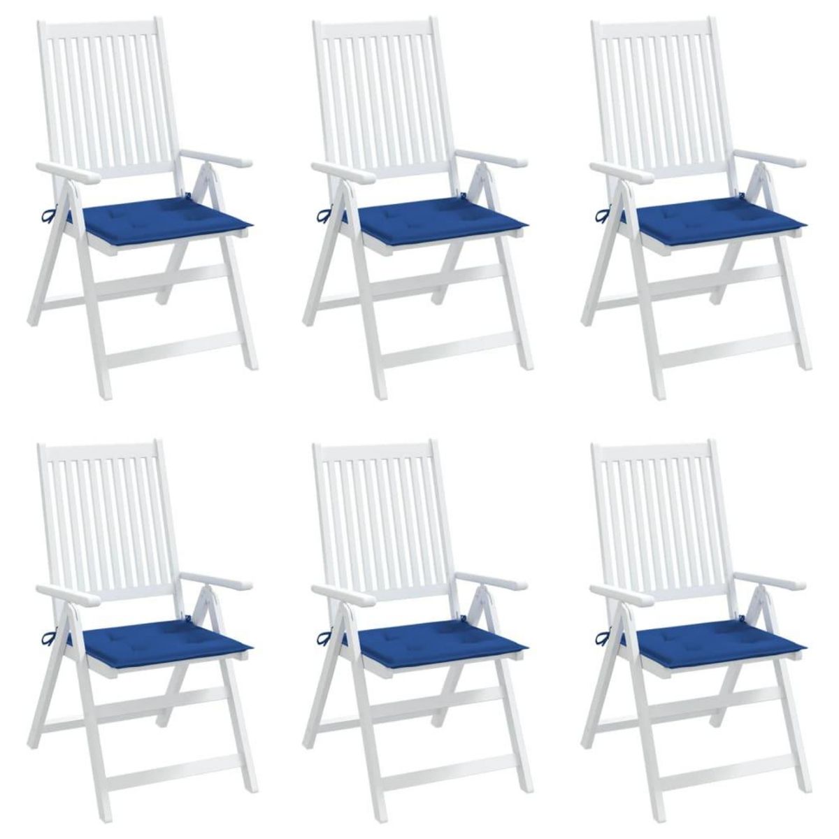 VIDAXL Coussins de chaise de jardin lot de 6 bleu royal 50x50x3 cm