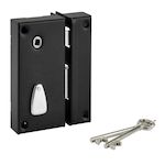 THIRARD Serrure applique verticale 6 gorges, à fouillot, coffre 75x130mm, version droite, 2 clés, finition noire