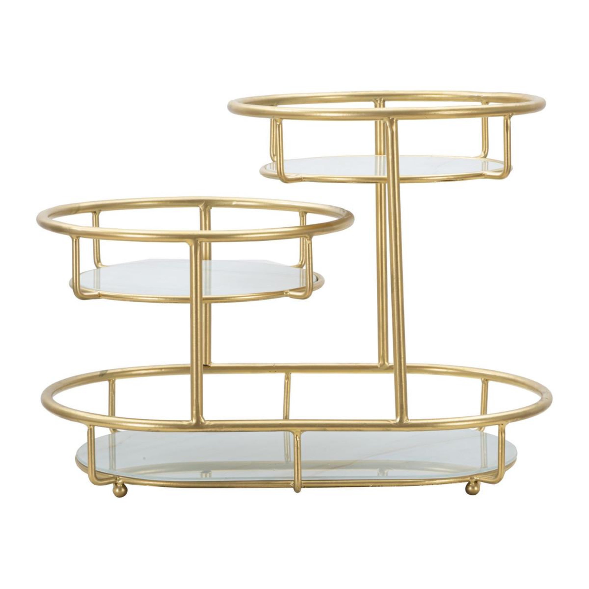 Paris Prix Plateau décoratif 3 niveaux  jade  36cm or