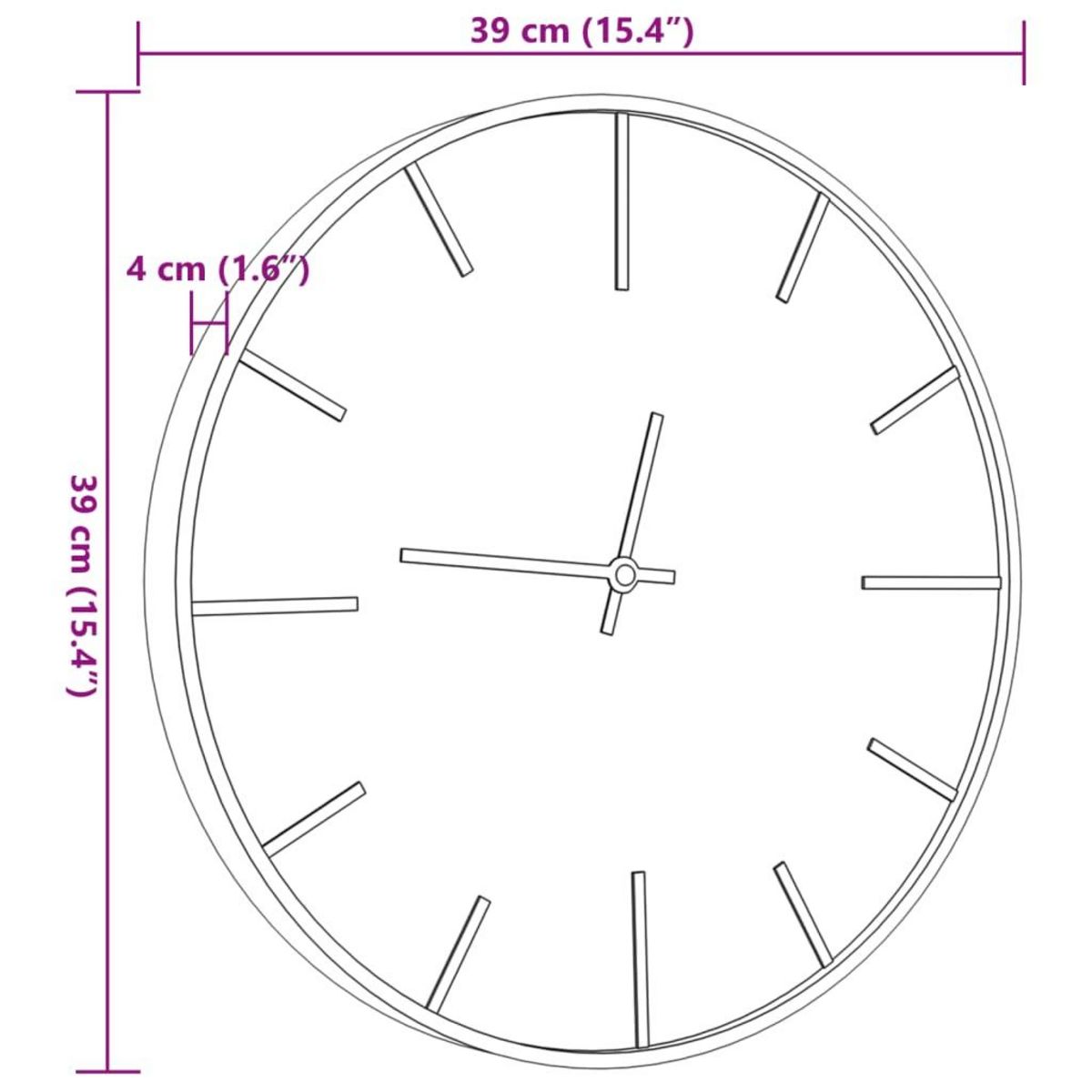 VIDAXL Horloge murale marron Ø39 cm fer et bois d'ingenierie