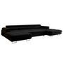 Voir la diapositive 5 : BEST MOBILIER Ayden - canapé panoramique en u 7 places convertible avec coffre et têtières réglables en tissu