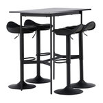 Paris Prix Ensemble Table de Bar & 4 Tabourets  Rax & Adesto  120cm Noir