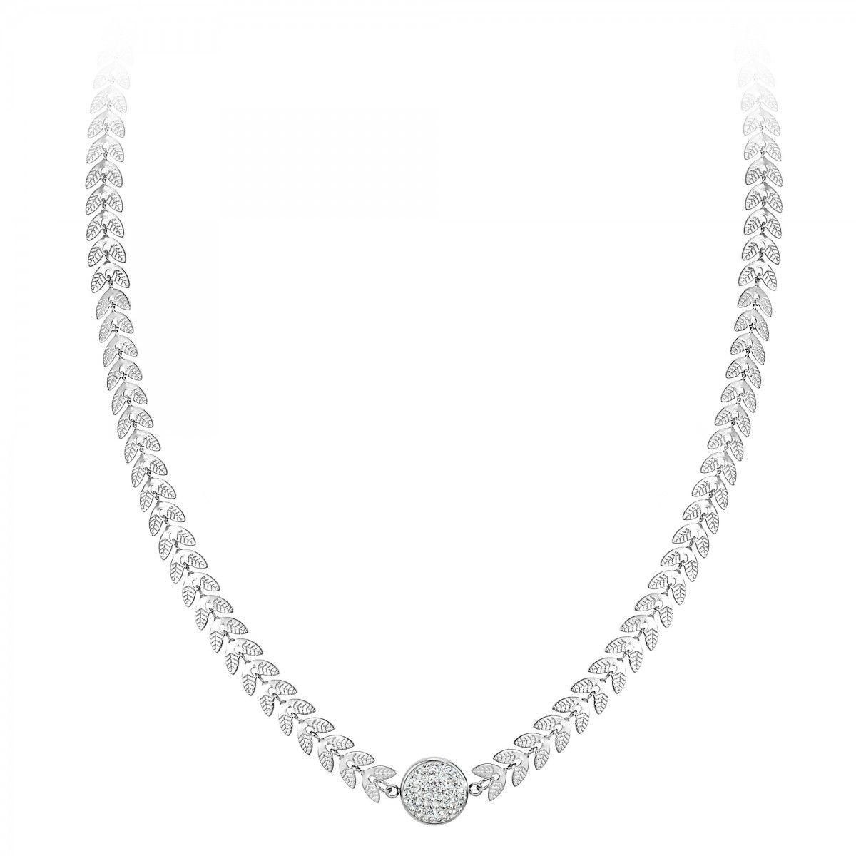 SC CRYSTAL Collier en acier orné de Cristaux scintillants par SC Crystal en Acier Rhodié argenté