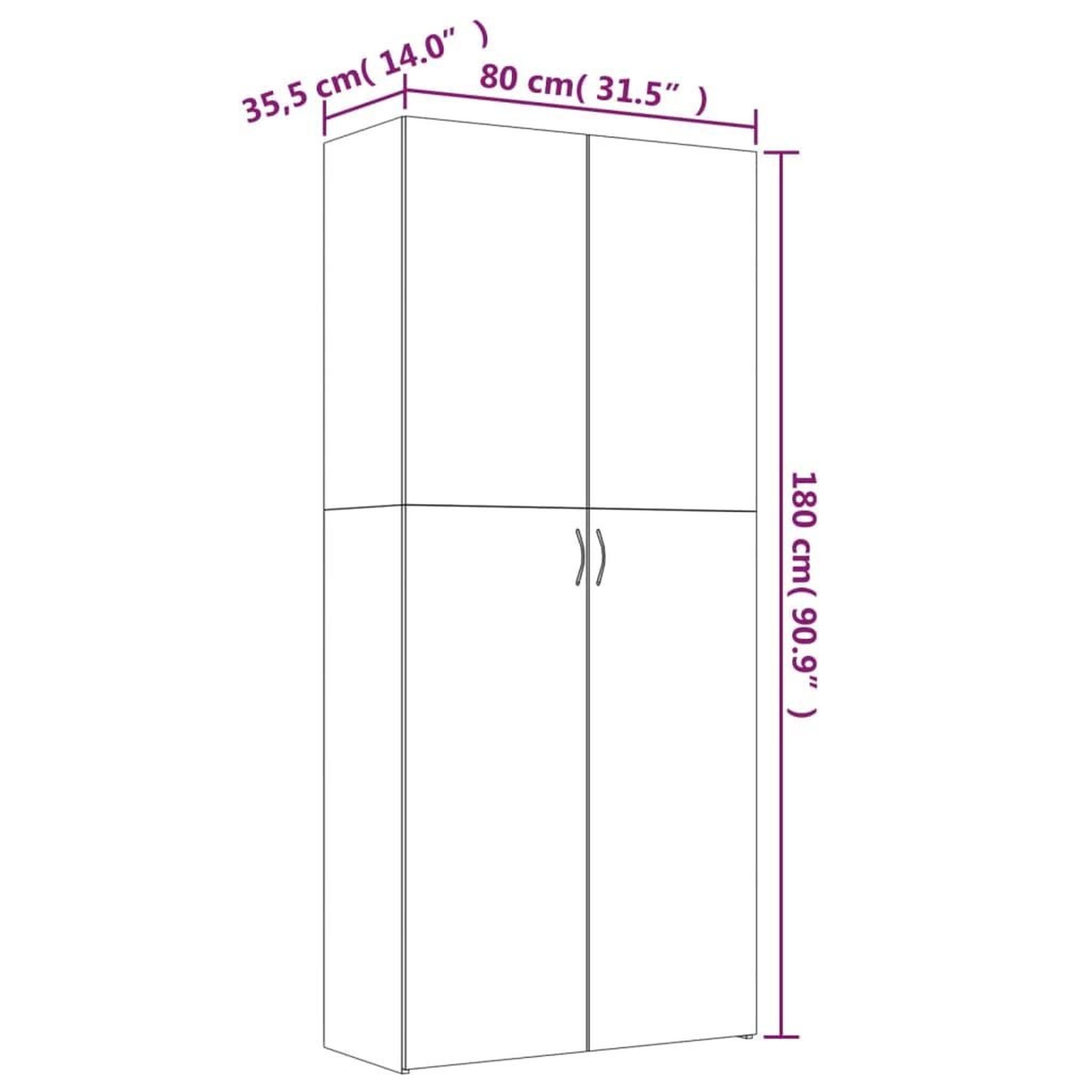 Voir la diapositive 6 : VIDAXL Armoire a chaussures Chene marron 80x35,5x180cm Bois ingenierie