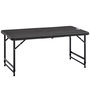 Voir la diapositive 1 : OUTSUNNY Table de jardin pliable 4 personnes table de camping pliable hauteur réglable acier époxy plateau HDPE aspect bois gris