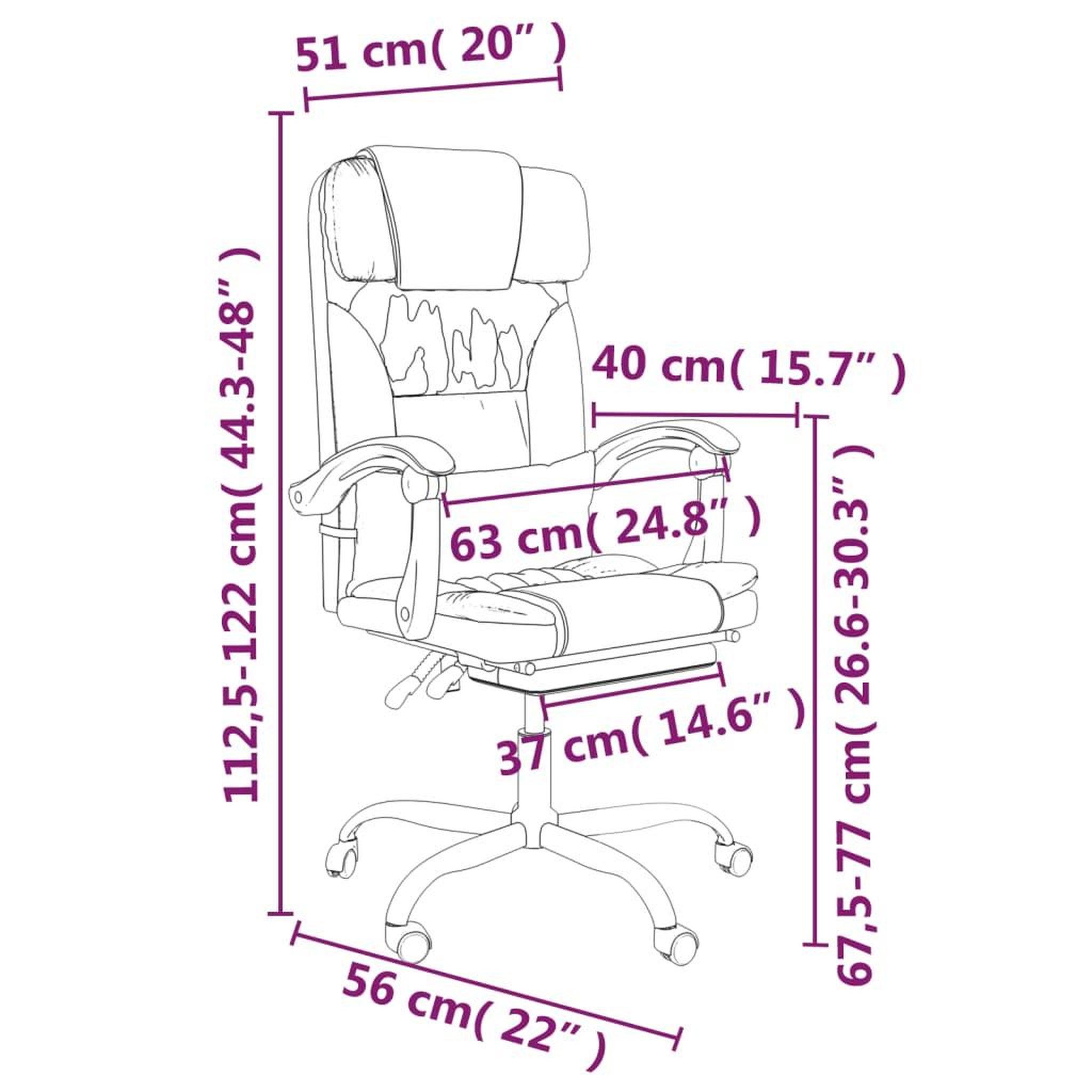 Voir la diapositive 6 : VIDAXL Fauteuil de massage inclinable de bureau Gris fonce Tissu