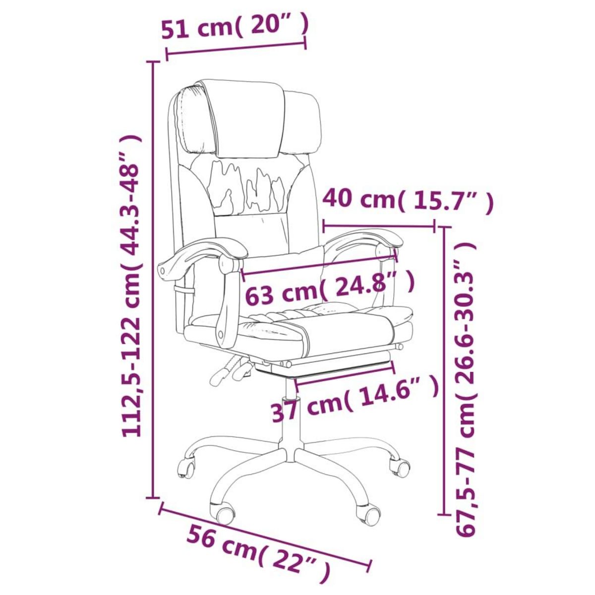 VIDAXL Fauteuil de massage inclinable de bureau Gris fonce Tissu