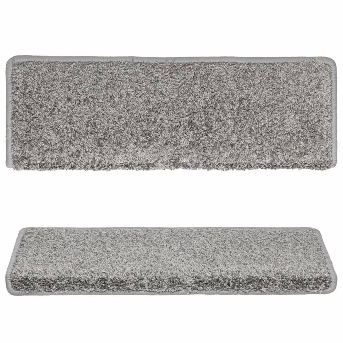 VIDAXL Tapis d'escalier 10 pcs 65x21x4 cm Gris