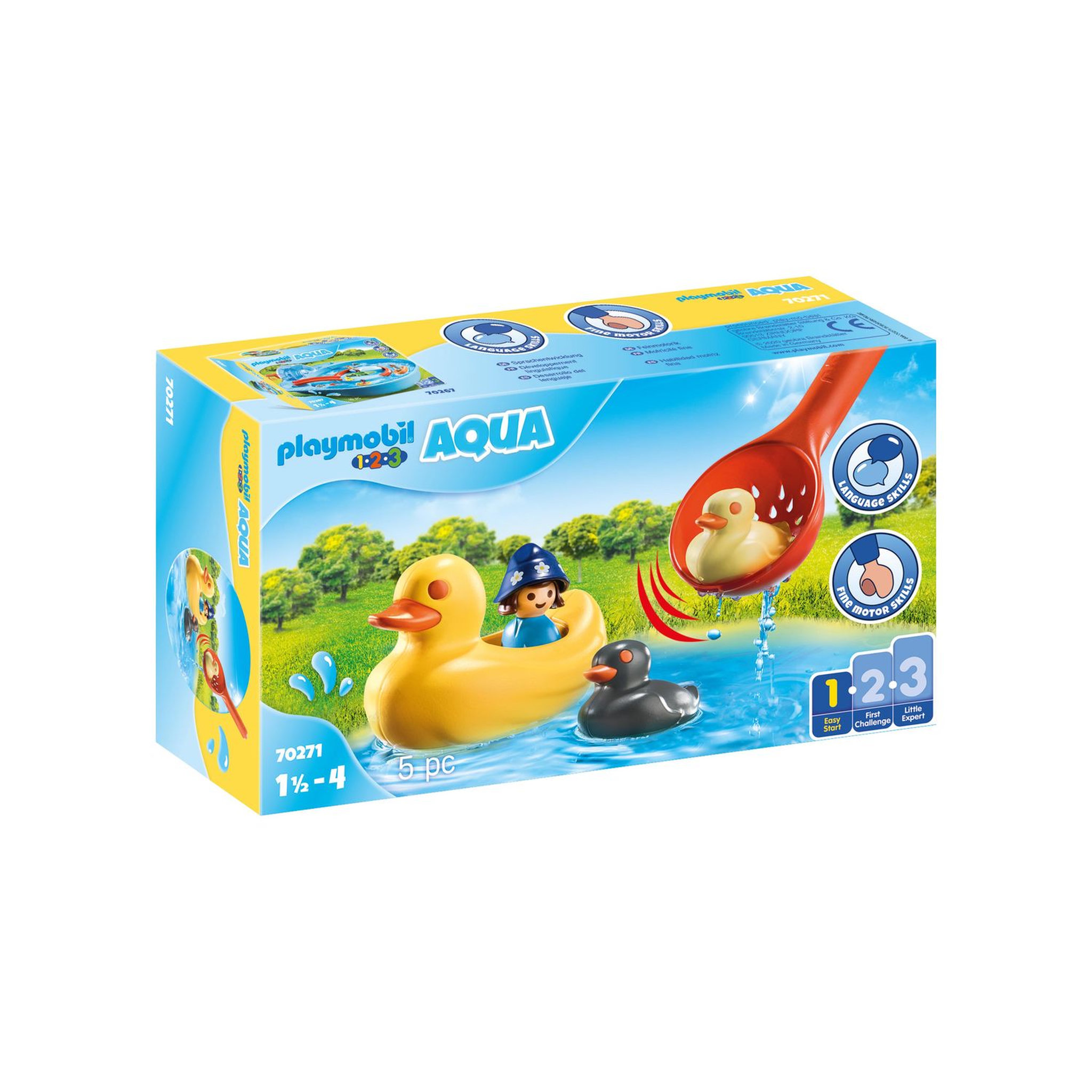 PLAYMOBIL 70271 - 1.2.3 Aqua - Famille de canards et enfant 