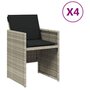 Voir la diapositive 2 : VIDAXL Chaises de jardin avec coussins lot de 4 gris clair poly rotin