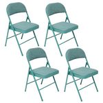 FIVE Lot de 4 chaises pliantes en tissu chiné FLEXY. Coloris disponibles : Rouge