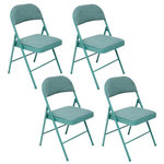 FIVE Lot de 4 chaises pliantes en tissu chiné FLEXY. Coloris disponibles : Gris