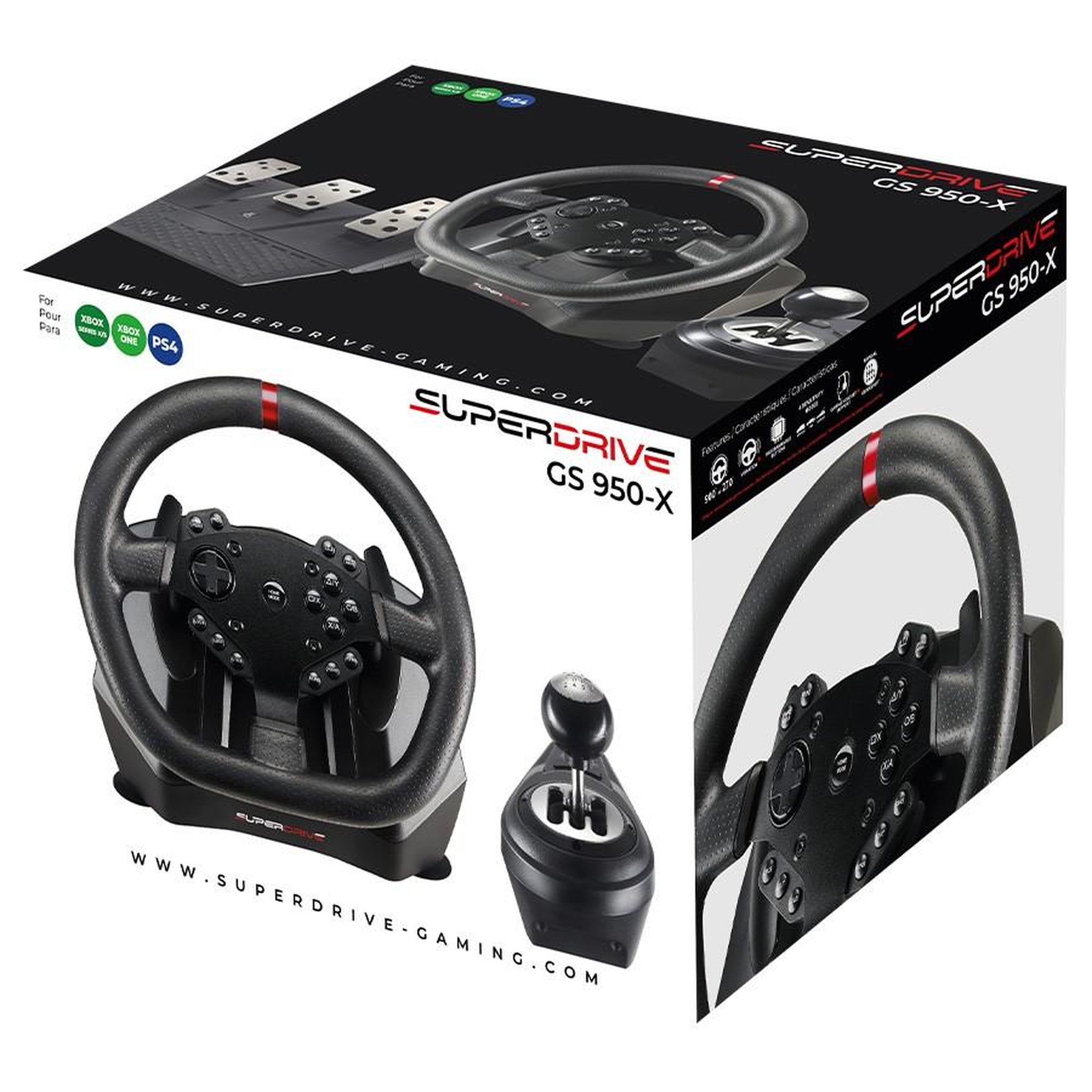 Voir la diapositive 5 : Subsonic Volant pédalier levier de vitesse manuel rotation 900 Superdrive GS950-X pour Xbox Serie X PS4