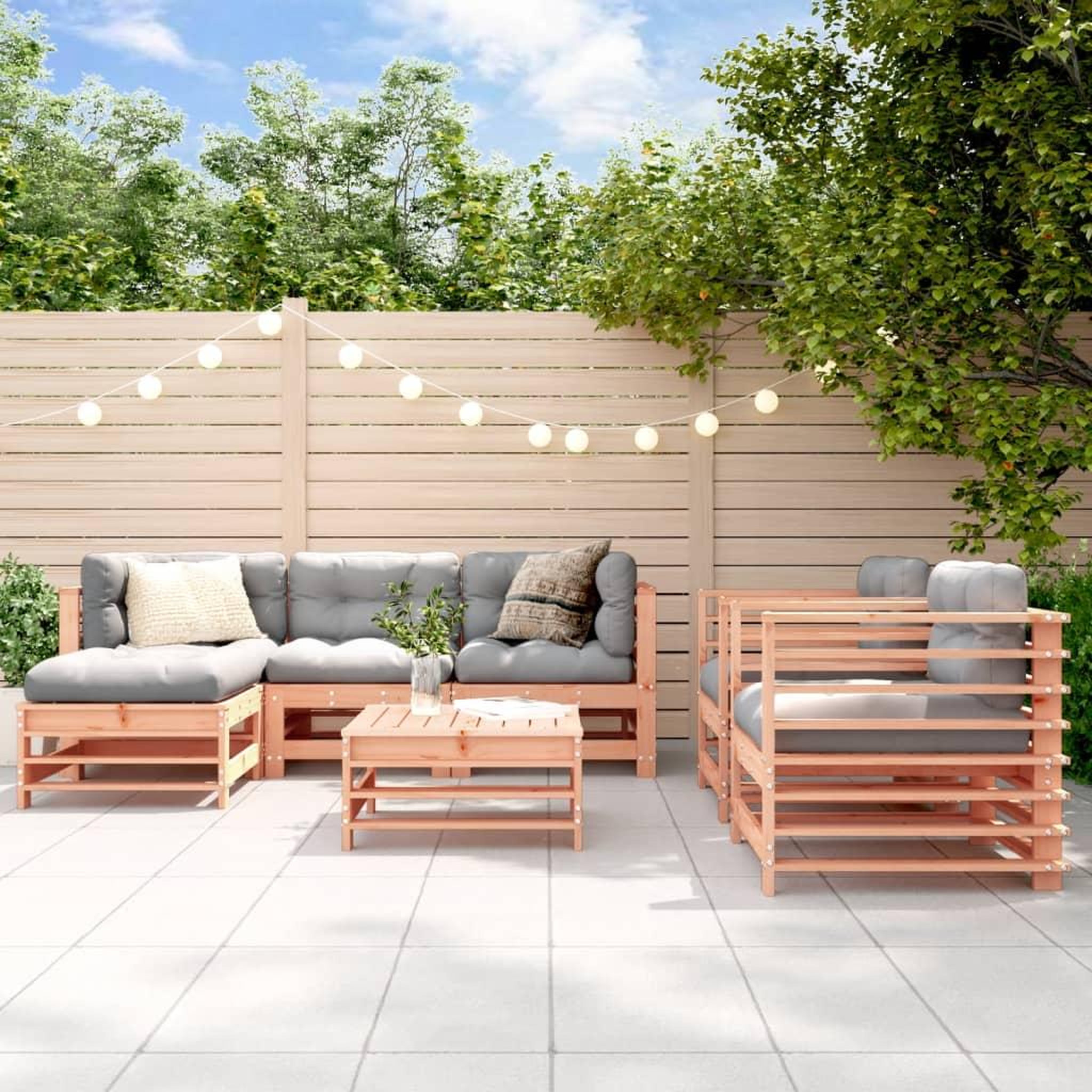 VIDAXL Salon de jardin 7 pcs bois massif douglas