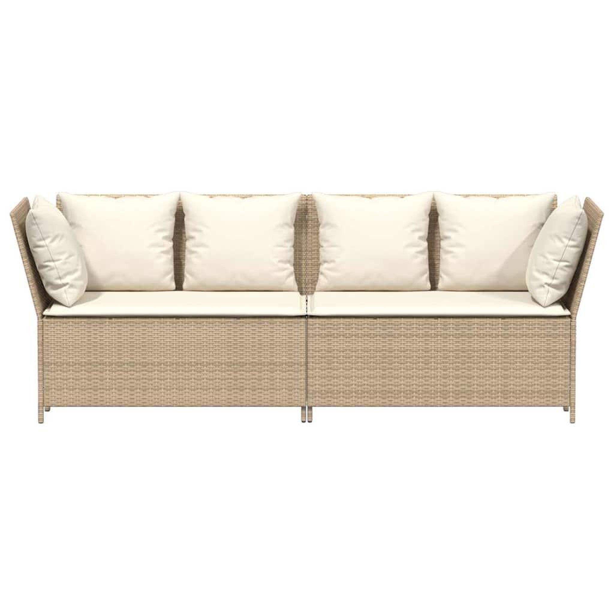 Voir la diapositive 4 : VIDAXL Canape de jardin avec coussins beige resine tressee