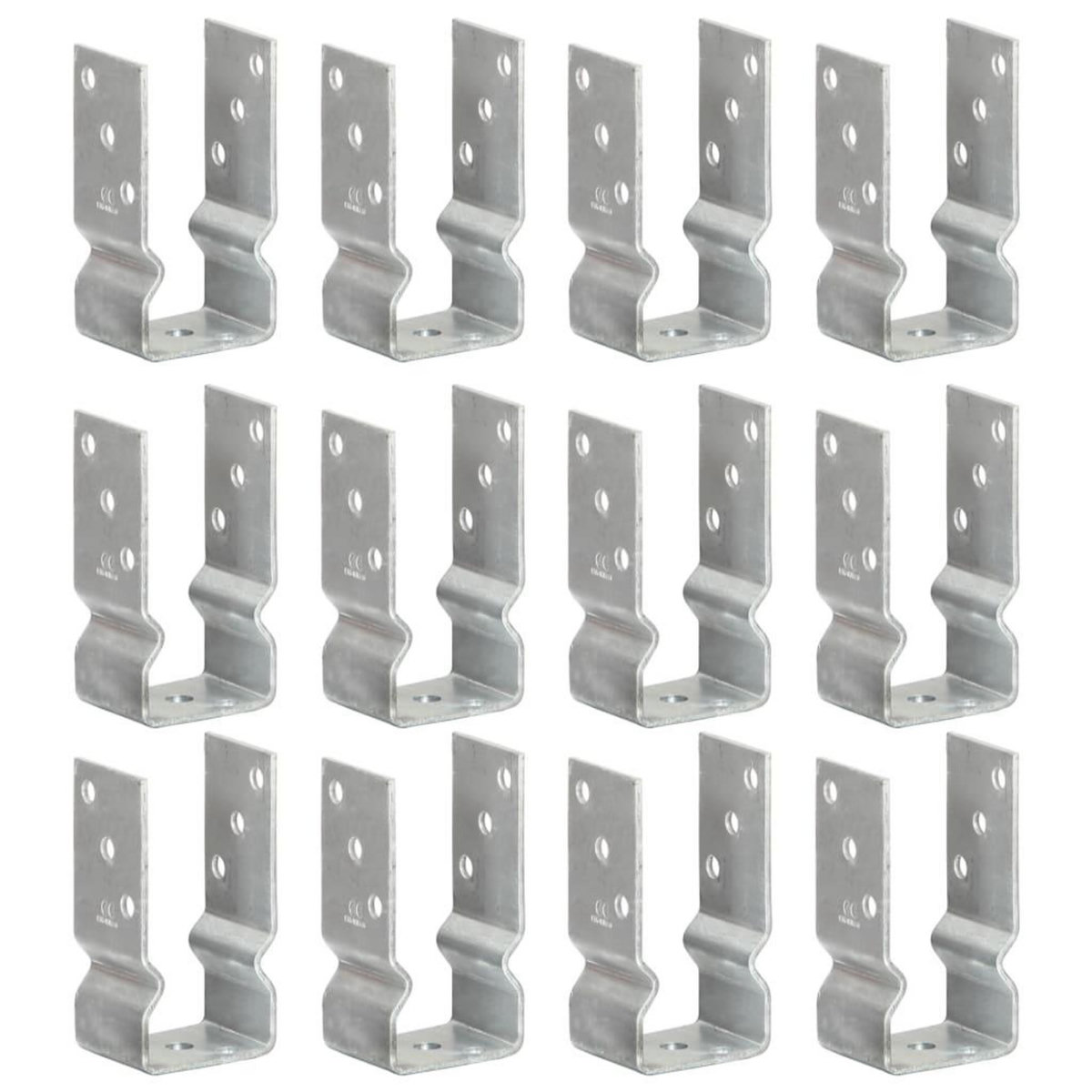 VIDAXL Piquets de cloture 12 pcs Argente 7x6x15 cm Acier galvanise