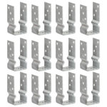 VIDAXL Piquets de cloture 12 pcs Argente 7x6x15 cm Acier galvanise