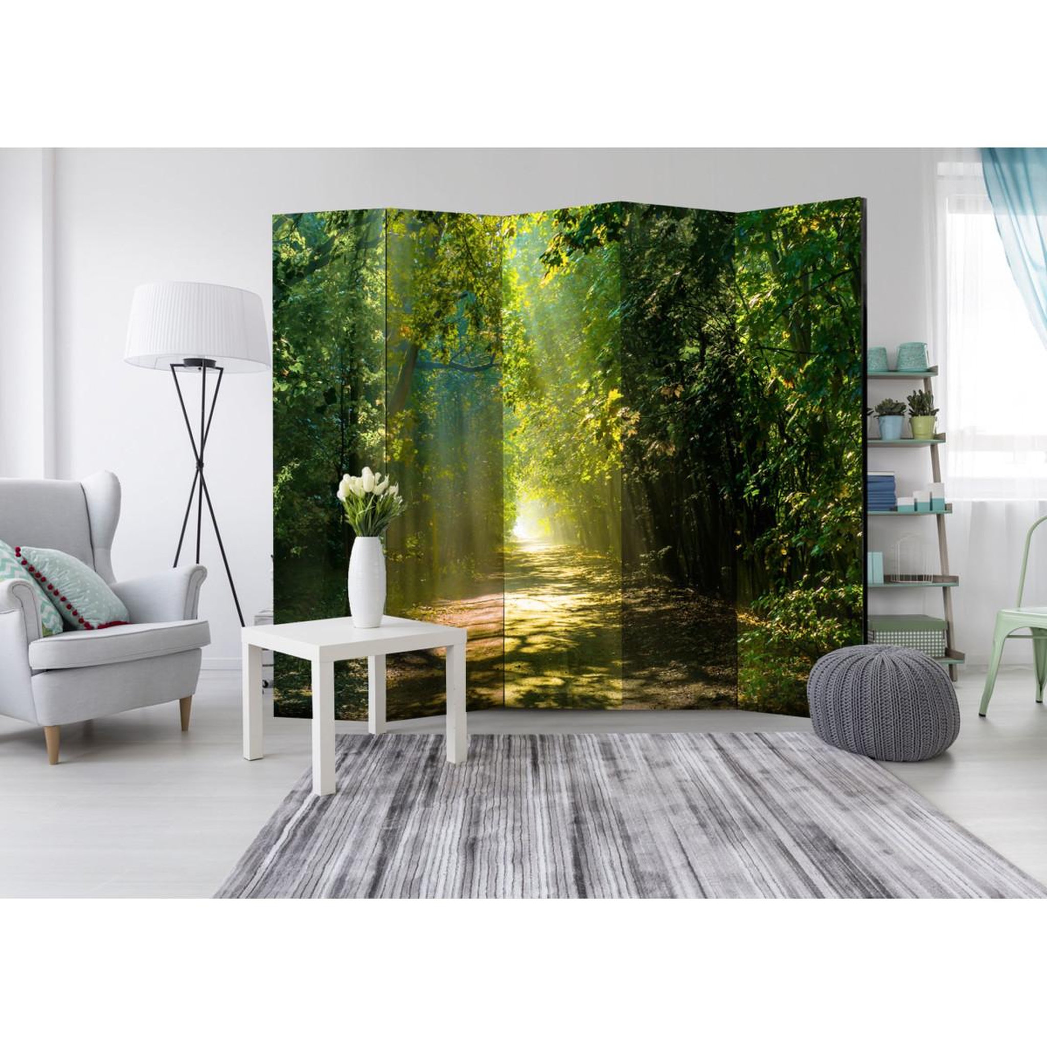 Voir la diapositive 2 : Paris Prix Paravent 5 volets  road in sunlight  172x225cm